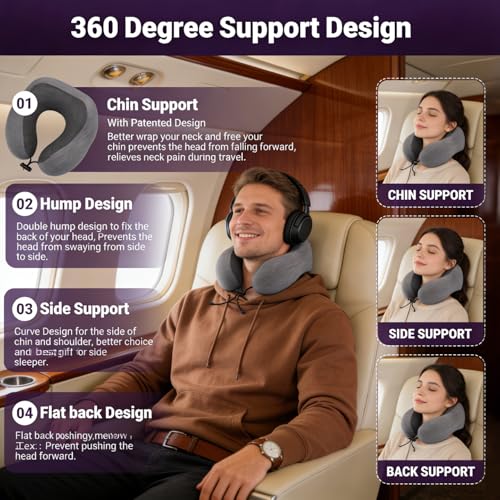 Almohada de espuma viscoelástica para viaje cuello miniatura 3