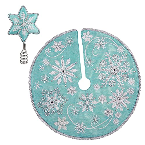 Hallmark Keepsake Miniature 2021, Whimsical Snowflakes Tree Topper And Christmas Tree Skirt Set, Mini #TOP8
