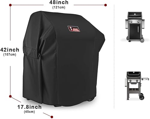 Miniatura 3 de Kingkong 7138 Premium Grill Cover para parrilla de gas Weber Spirit 200 y Spirit II 200 Series (en comparación con 7138) incluyendo cepillo, pinzas