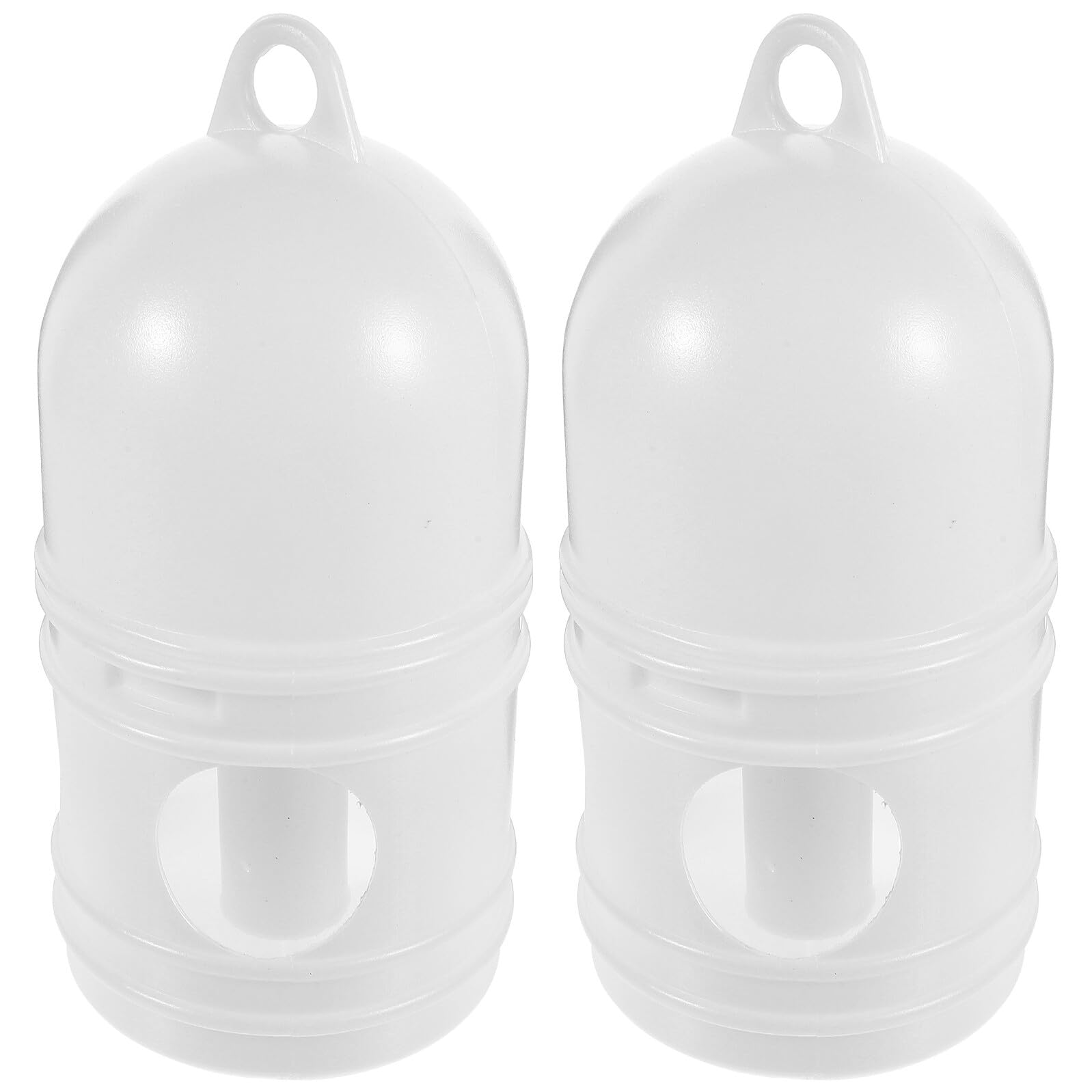 Pigeon Water Dispenser and Bird Cage Water Cup Plastic 2pcs White round Base Gravity-fed Waterer for Pigeons and Birds in Coop Or Aviary