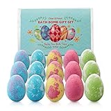 Organic Bath Bombs Gift Set with 15 Packs Natural Bath Bombs, Funny Egg Shape Bath Bombs for Kids with Rich Foam, Handmade Bath Bombs Gift Set for Birthday , Mother's Day and for Kids