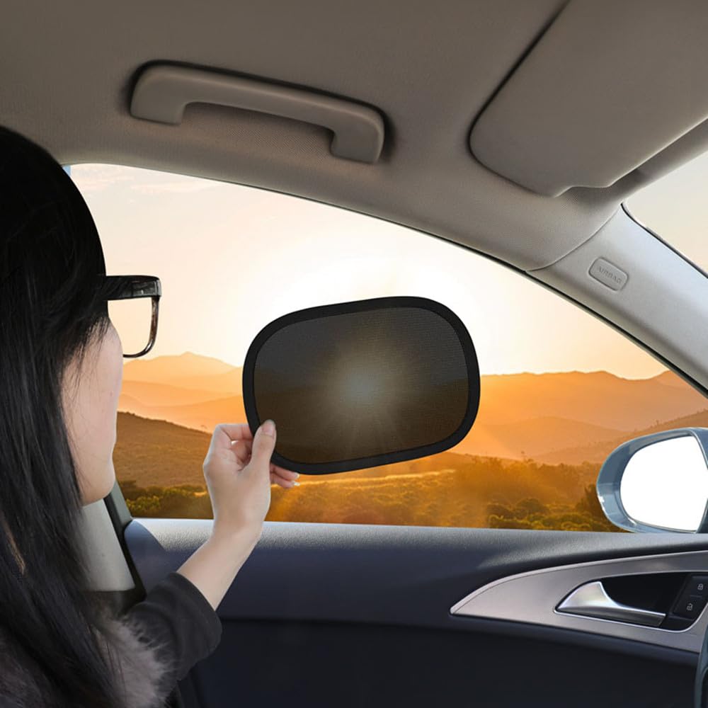 車用サンシェード サイド 車 日除け 静電気式 99% UVカット 車窓日よけ カーシェード 運転席/助手席/後部座席 折りたたみ 簡単着脱 遮光 断熱 運転視界妨げず 眩しさ防止 車内温度下げ ミニ/スクエア 赤ちゃん/子供/ペットと大人を保護す コンパクト 全車種汎用 2枚入り (ミニタイプ)