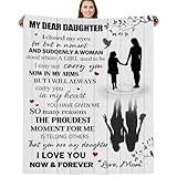 BUUGVIIL Daughter Gifts from Mom, to My Daughter Blanket from Mom, Mothers Day Birthday Graduation Gifts for Daughter from Mother Flannel Throw Blanket 60'x50'