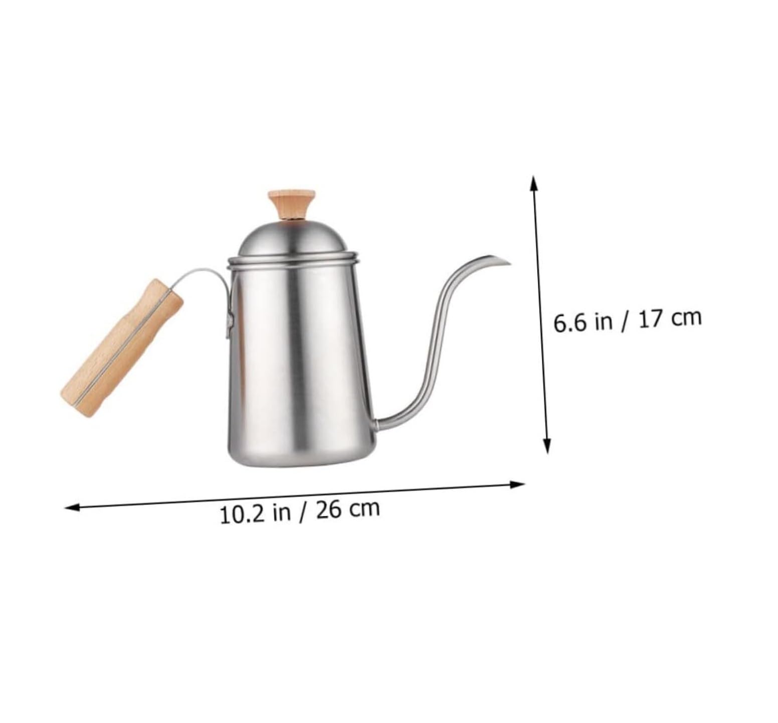 Bollitore Fornello Caffettiera Da Esterno Teiera In Acciaio Inossidabile Brocca Per Acqua Campeggio Bollitore In A Collo Di Cigno Far Bollire l'Acqua(White)