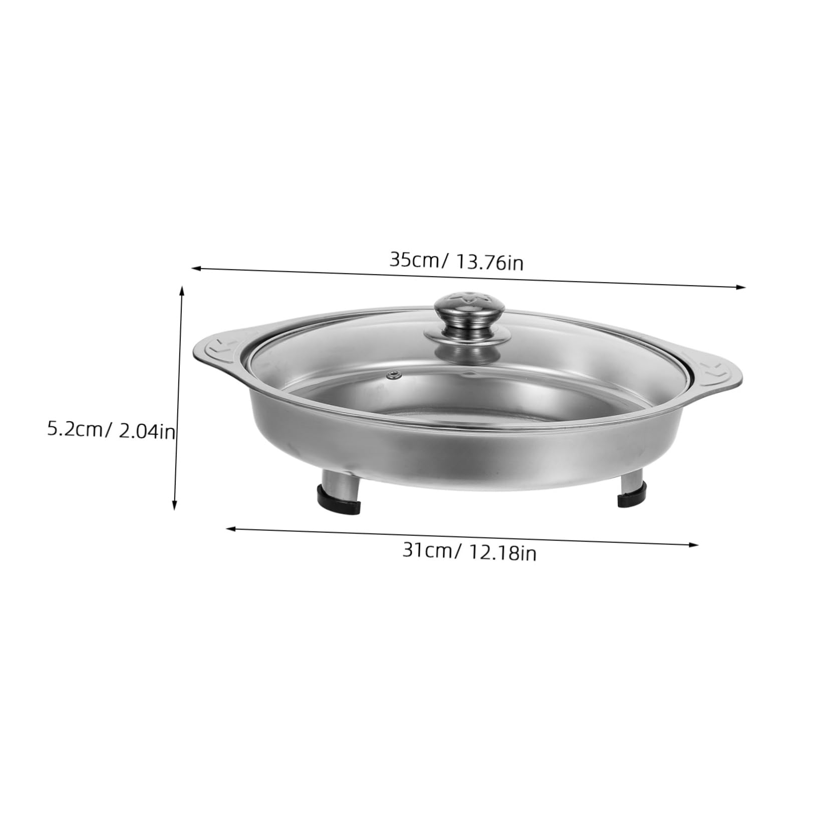 PRETYZOOM Stainless Steel Buffet Pan Large Capacity Food Service Platterbox Lids for Catering Buffet