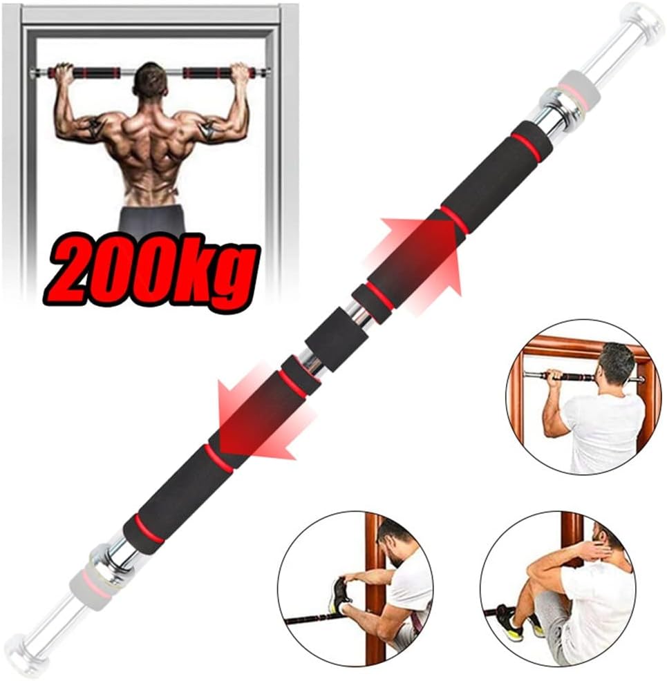 200kg Door Horizontal Bars 60-100cm Steel Adjustable Training Home Gym Sport Fitness Pull Up Bar