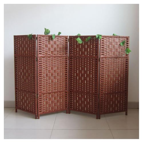 Paravent en bois tressé pliable à 4 panneaux pour cloison de séparation intérieure amovible