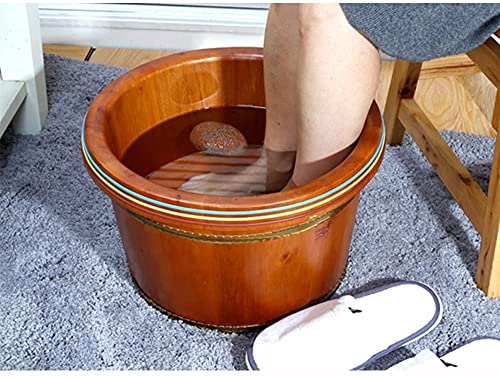 Masajeador de pies spa con tina y barril de madera miniatura 3