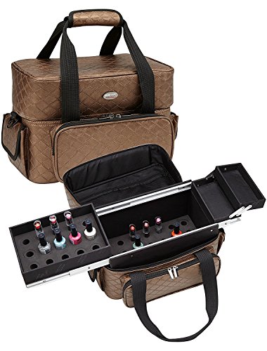 Seya Beauty Soft-Sided Makeup Artist Nail Polish/Lipstick Storage Bag Case (Bronze Quilted)