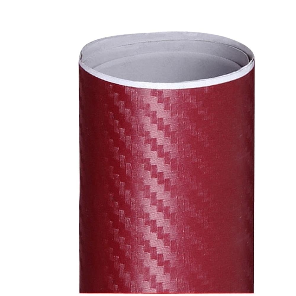 Film vinyle en fiber de carbone 3D effet texturé haut de gamme teinte rouge vin 50cm x 6M