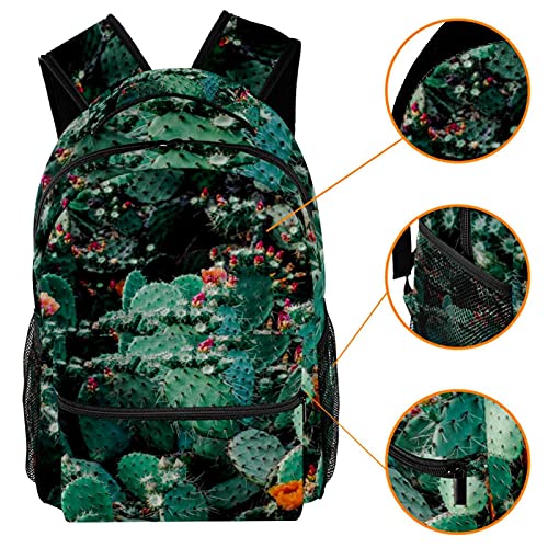 Sac à dos motif cactus avec porte-bouteille pour l'école
