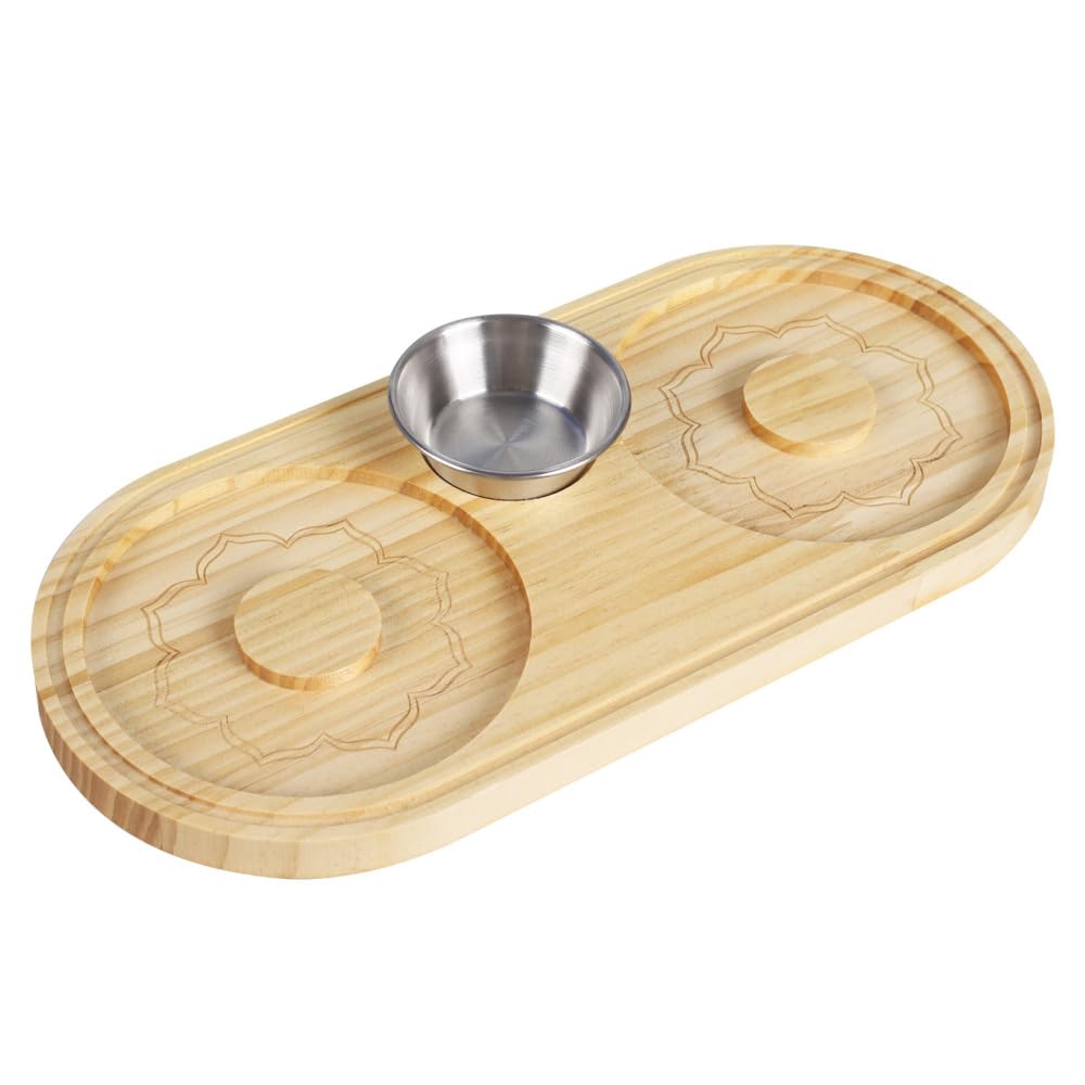 DONGKER Cocktail Salt Dipper,Wood 2-in-1 Salt Rimmer with Stainless Steel Bowl for Home Bar Cocktails Accessory