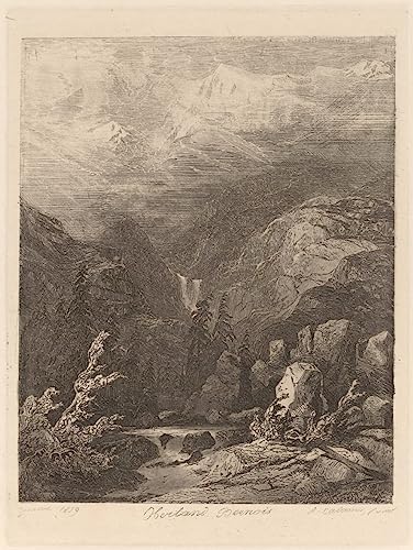 Pintura mural en lienzo de Alexandre Calame: decoración clásica de 60x90cm para el hogar