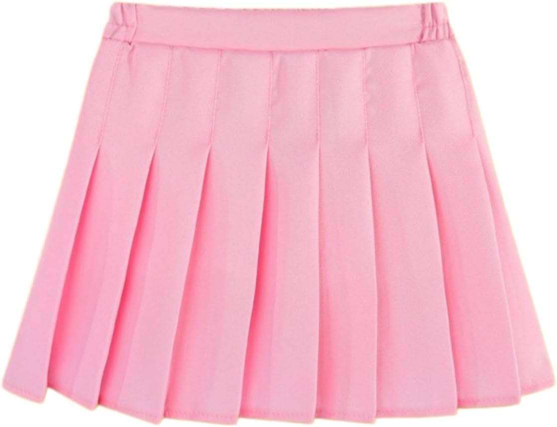 Girls Pleated Skirt School Uniform Tennis Athletic Built in Shorts A Line Skirts Summer Elastic High Waist Flowy Casual