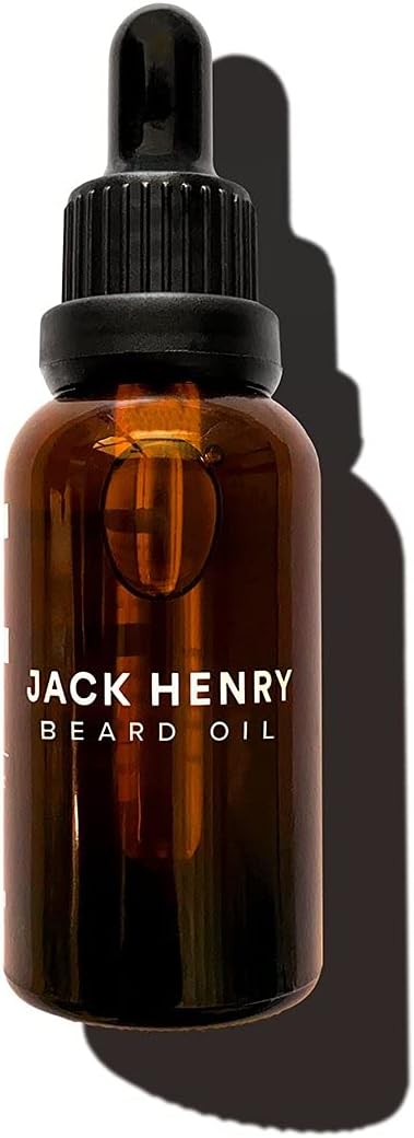 Jack Henry Natural Beard Oil | Organic Jojoba and Bergamot - Premium, Natural, Organic - Made in USA - 1 Ounce