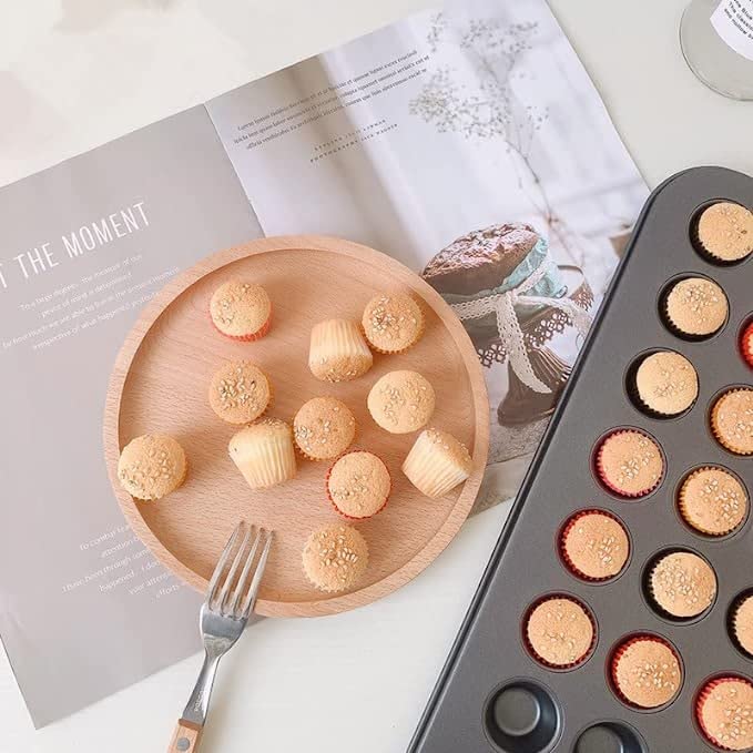 48-kops Cupcake Pan, Mini 48-kops Muffin Bakvorm Ronde Cupcake Pan Bakvorm voor Oven Bakken Bakvormen Kookaccessoire, Grijs - Afbeelding 6