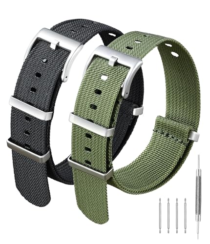 Bracelet de montre en nylon 22 mm homme femme lot de 2 avec outil de pose