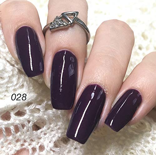 Miniatura 6 de AIMEILI Esmalte de uñas de gel Soak Off U V LED, color borgoña, ciruela, morado oscuro (028), 0.3 fl oz