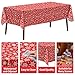 CXPSINC 4 Pack Disposable Snowflake Plastic Tablecloth - Christmas Table Cover for Party Decoration Supplies - 54 x 108 Inches Christmas Tablecloth (Red Snowflake)