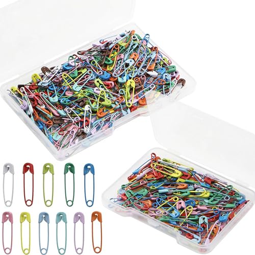 750Pcs Safety Pins, BetterJonny Colored Nickel Plated Steel Safety Pins 19mm Small Metal Safety Pins with Storage Box for Craft,Jewelry Making,Sewing