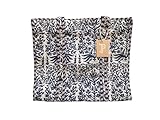 Jomy - Bolso Tote Bag Estampado Bolsa de Hombro tejido acolchado 100% Algodón Dos asas de hombro cierre con cremallera Bolsa de compras, bolsas reutilizables para comestibles, elegante bolsa de viaje