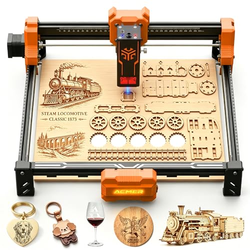 Image of ACMER Laser Engraver Machine, Upgrade S2 12000mW Laser Cutter, 0.01mm Precision, 300x300mm Engraving Area, 10000mm /min Speed, for Wood, Metal, Acrylic, Leather, DIY & Education
