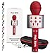mockins Wireless Bluetooth Karaoke Microphone with Built In Bluetooth Speaker All-in-One Karaoke Machine | Compatible with Android & Ios Iphone - Red Color