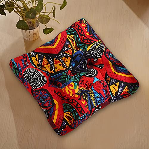 Kingsea Floor Pillow Large Floor Cushion Square Floor Pillows, Bohemian Seat Cushions Yoga Floor Pad For Living Room Outdoor Office Garden Decoration Tatami, 22X22 Inch, Red #TOP6