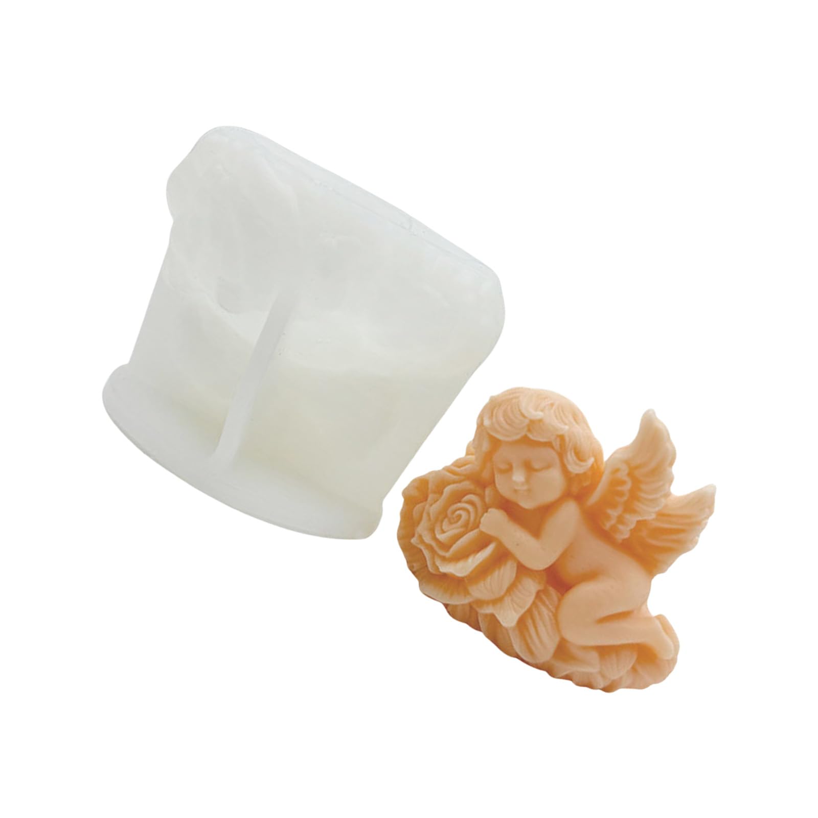 Osniyaw B Heat Resistant Silicone Candle Mould With Rose Angel Embossing For Handmade Gifts, Party Decoration, Reusable Silicone Candles, Soap Mould