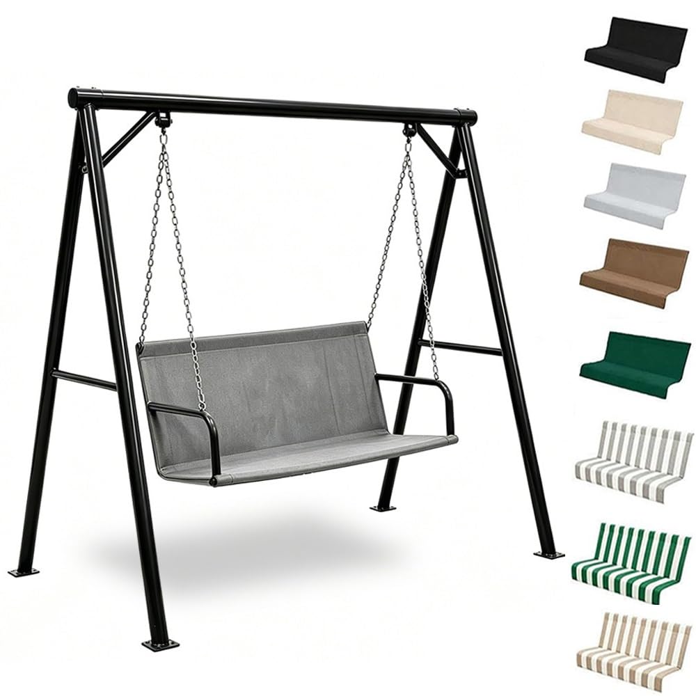 ZYXQQJ Swing Seat Cover Replacement Swing Chair Cushion Cover 600D Oxford Waterproof Seat Replacement Fabric For Detachable Swings 2/3 Seater(Gray,127x48x52cm)