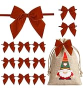 LiBongTa 12 PCS Rust Bows 5" Velvet Ribbon Bow, Decoration Gift Bow, Orange Bow for Gift Wrapping...