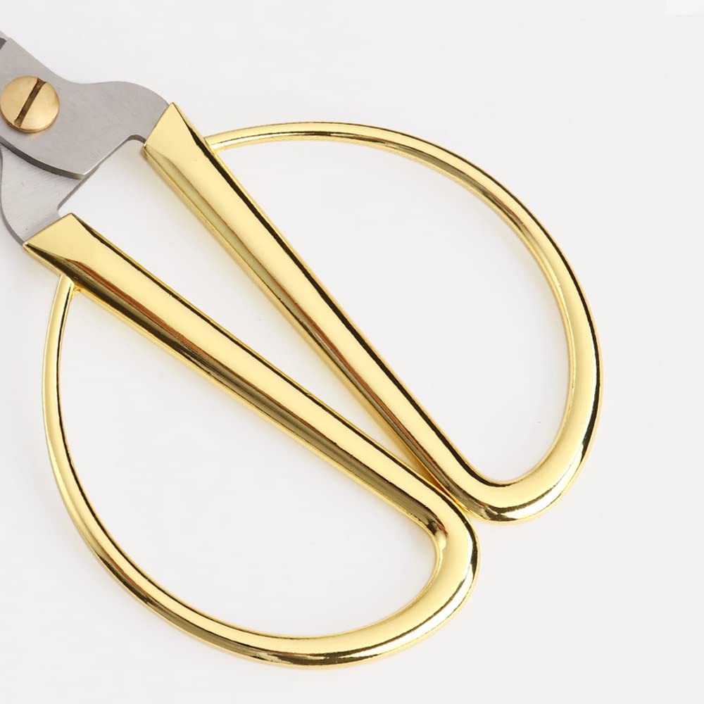 Aemoe 5-Inch All Stainless Steel Sewing Scissors - Super Sharp Gold Tailor Scissors For Fabric, Crafts & DIY