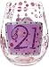 Designs by Lolita "21" Hand-painted Artisan Stemless Wine Glass, 20 oz.