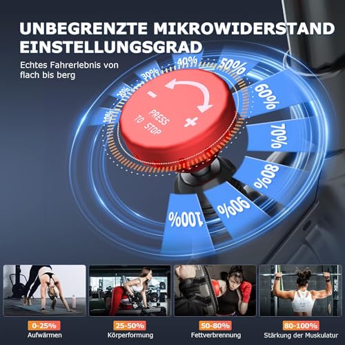 Heimtrainer Fahrrad, Indoor Cycling Bike mit LCD-Monitor, Heimtrainer mit Pad-Halterung, Stationäres Fitnessbike für Zuhause Kardio Training, Bis 140KG – Bild 5