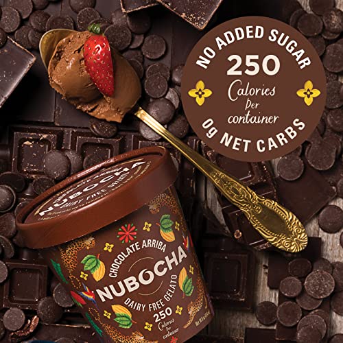 Nubocha Non Dairy Gelato Classic Sundae Pack - Keto - Gluten Free - Vegan - 0G Sugar - Non-Gmo - Low Net Carbs - 2 Pints Each Of Vanilla, Chocolate Flavors (4 Count) #TOP2