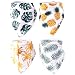 Stadela Baby Adjustable Bandana Drool Bibs for Drooling and Teething Nursery Burp Cloths 4 Pack Unisex Baby Shower Gift Set for Girl and Boy – Palm Springs Tropical Leaf Hawaii Surfing Pineapple