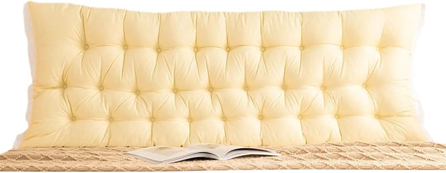 HM&DX Headboard Pillow Upholstered Wall Mounted Headboard Dorm Bed Large Bolster Headboard Positioning Support Reading Pillow CushionQueen/130 * 50cm, Gray