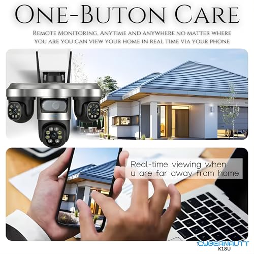 Image of XUGA Cybernautt Series K18U 18MP Triple Lens 4G Sim Camera 4G Sim Wireless Outdoor CCTV Camera with Three Side View | 360 | Night Vision | Motion Detection| All 3 Lens Mobile Controlled