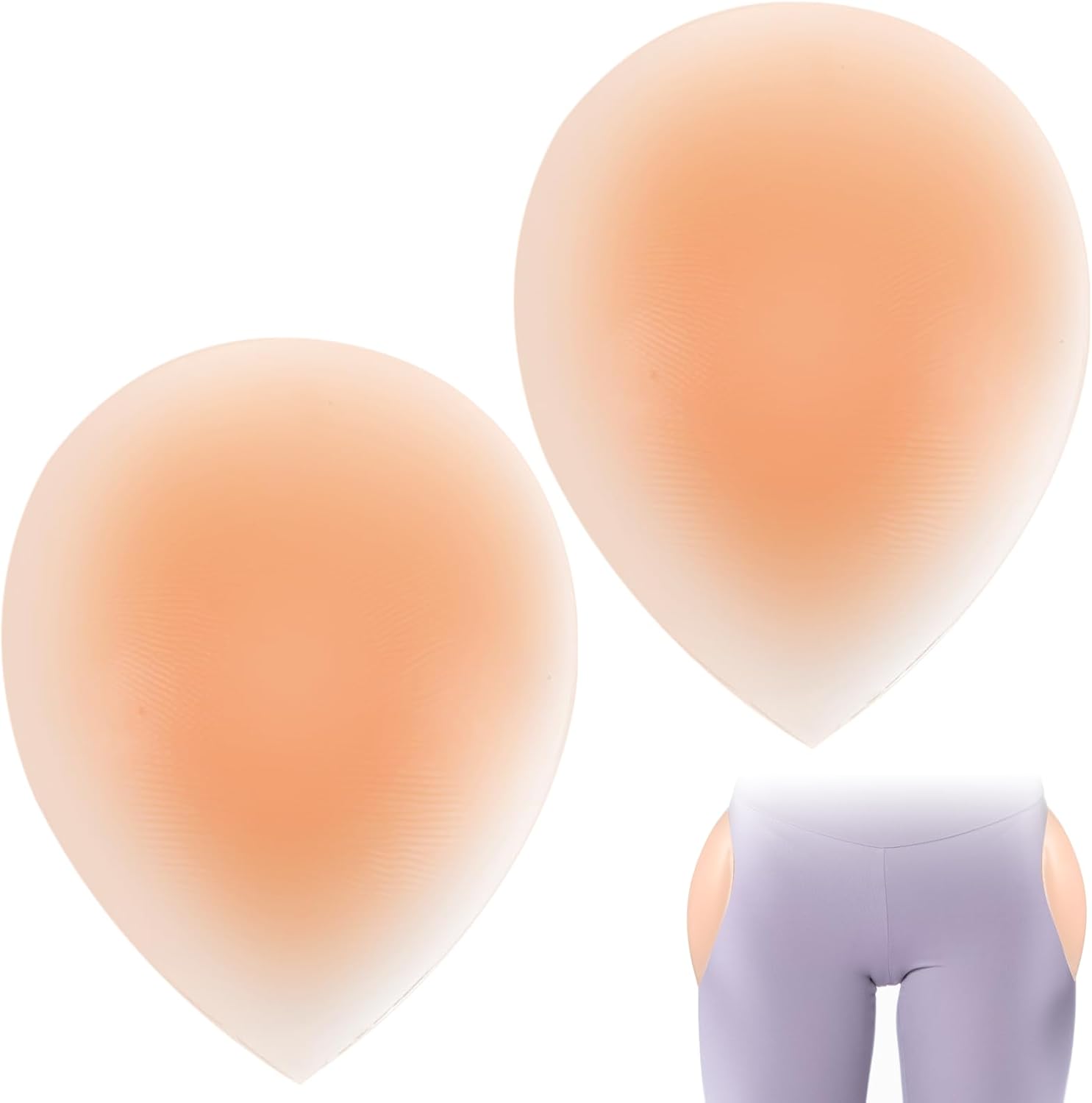 Bremorou 2pcs Hip Dip Shapewear Silicone Butt Hip Dip Pads Butt Pads Reusable Hips Enhancer Shapewear Seamless Self-Adhesive Hips Enhancer Pad for Women Valentine's Day Decor Beige