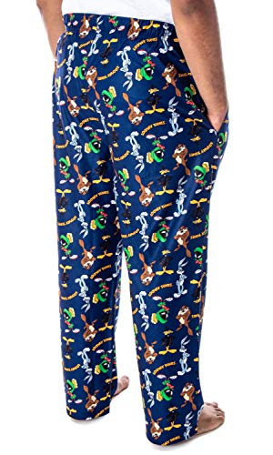 Looney Tunes Men's Daffy Duck Bugs Bunny Taz Marvin Martian Allover Toss Print Lounge Sleep Pajama Pants2