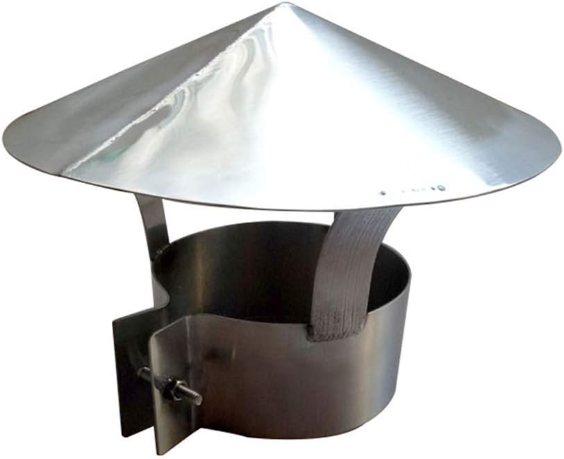 Stainless Steel Chimney Cowl, Pipe Rain Cover Protector Cap Ending Roof Cowl for Ducting Ventilation Cap Rain Hat Hood Adjustable Hoop (150mm)