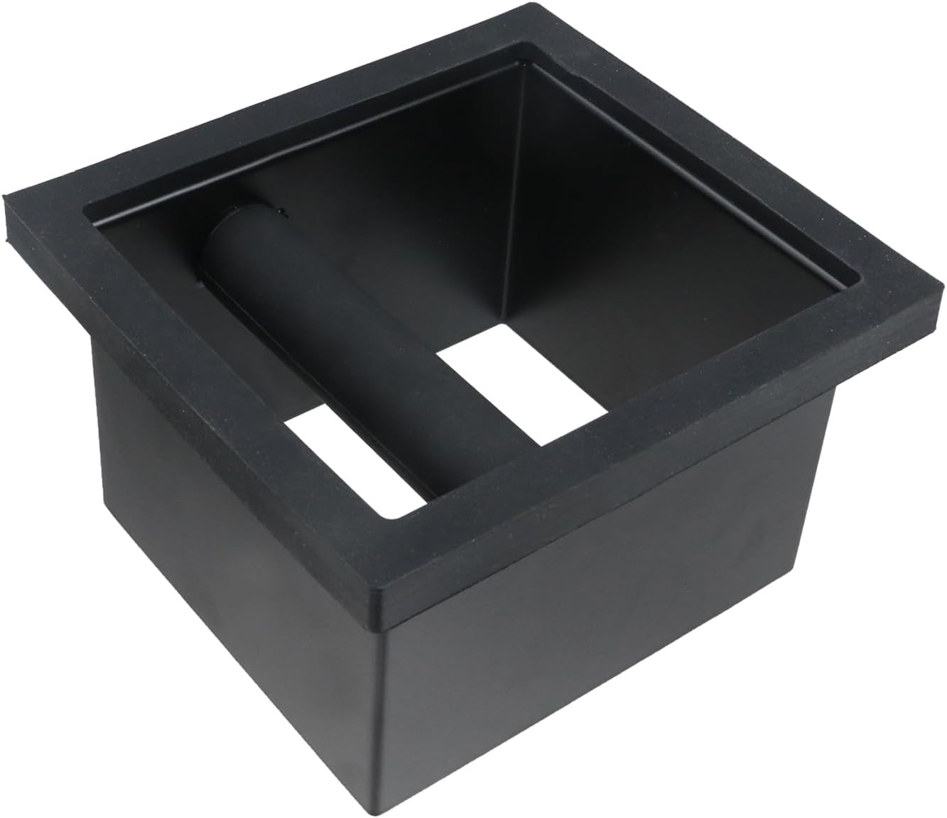 Antrader Bottomless Coffee Knock Box,Espresso Coffee Ground Knock Box Chute for Commercial Coffee Shop Office Home,Stainless Steel,Black (1Pcs)