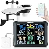 𝗪𝗶𝗙𝗶 + 𝗕𝗹𝘂𝗲𝘁𝗼𝗼𝘁𝗵 + 𝗪𝗨 𝗖𝗼𝗻𝗻𝗲𝗰𝘁𝗲́：La station météorologique se connecte sans effort à l'application Weatherseed en seulement 3 étapes via WiFi ou Bluetooth. Intégrez éventuellement le service Weather Underground (WU) directement dans l'application. Profitez d'un accès gratuit à l'application Weatherseed – pas de frais d'abonnement ! Avec une portée sans fil robuste allant jusqu'à 330 pieds/100 mètres entre la console d'affichage et le capteur extérieur, elle surveille de manière fiable les conditions dans les jardins, sur les terrasses, au bord du lac et au-delà.