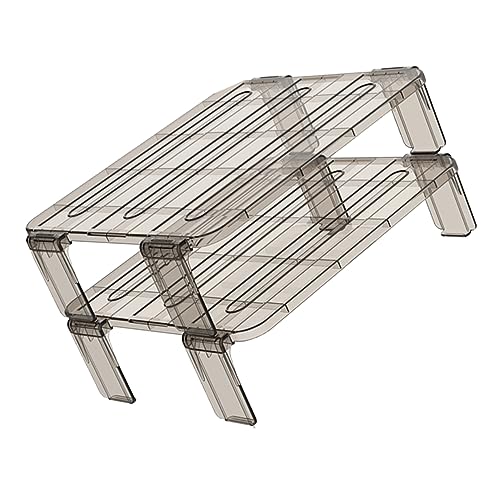 FUNNETOYU 2 piezas Estante Plástico Apilable para Nevera Organizador Cocina Almacenamiento Especias Frutas Diseño Práctico Duradero