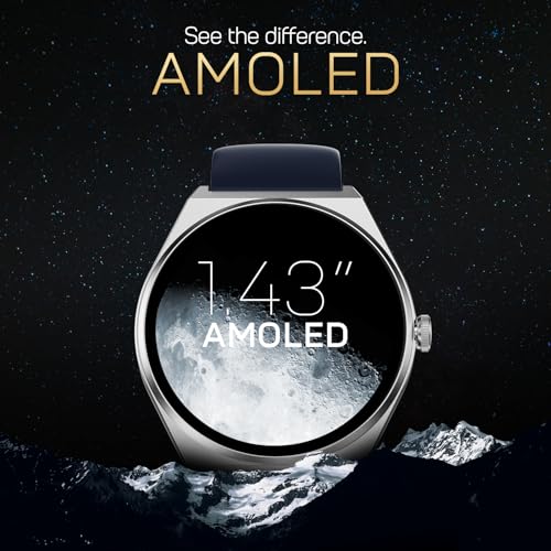 Image of Fire-Boltt Phoenix Nova Smartwatch 1.43 inch Slim Super AMOLED Display, 466x466 Pixel Always-On Display, Bluetooth Calling, Health Tracker for Men & Women Classic Blue