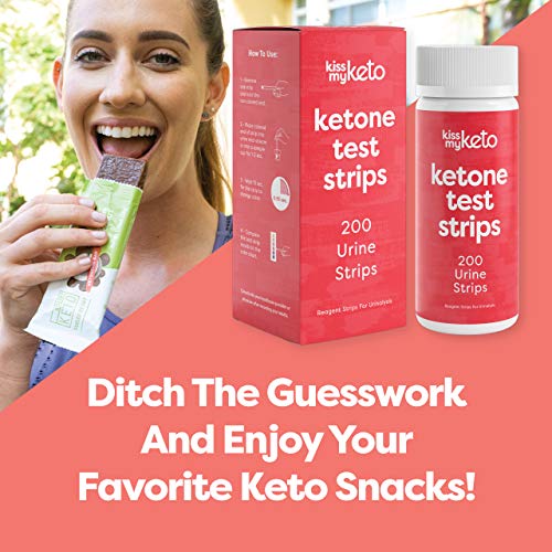 Kiss My Keto Strips — 200 Ketosis Test Strips For Low Carb Diets | Extra Long, Medical Grade Keto Urine Testing Strips | Keto Sticks For Ketone Urinalysis — Accurately Measure & Monitor Ketone Levels #TOP5