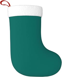 Trukd Medias de Navidad de color verde oscuro sólido, decoraciones colgantes para vacaciones, fiestas de Navidad, decoración familiar