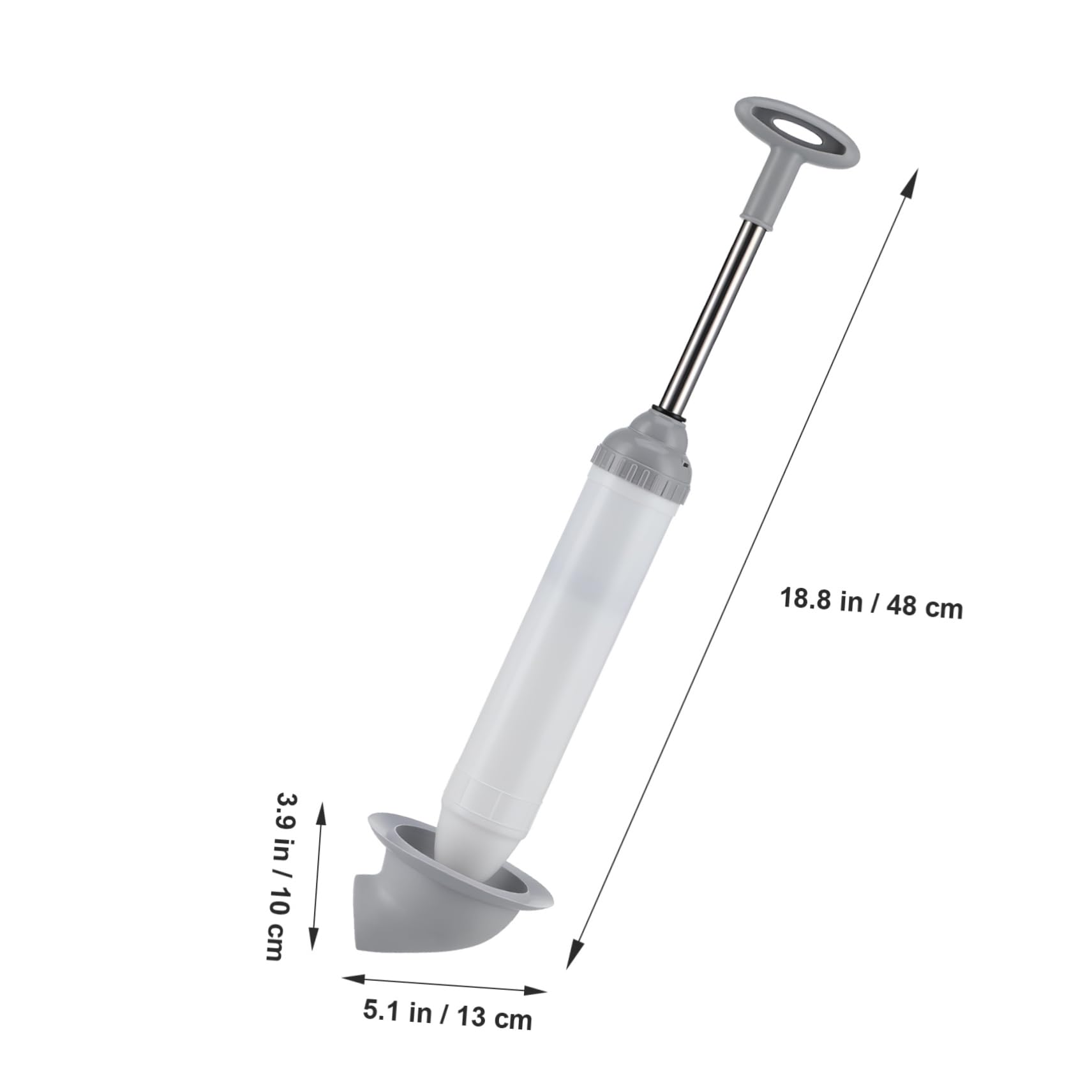 SHINEOFI Stura WC a Pressione per Bagno e Cucina, in Acciaio Inox e Pp, Facile da Usare, Robusto, per Lavandino e Vasca