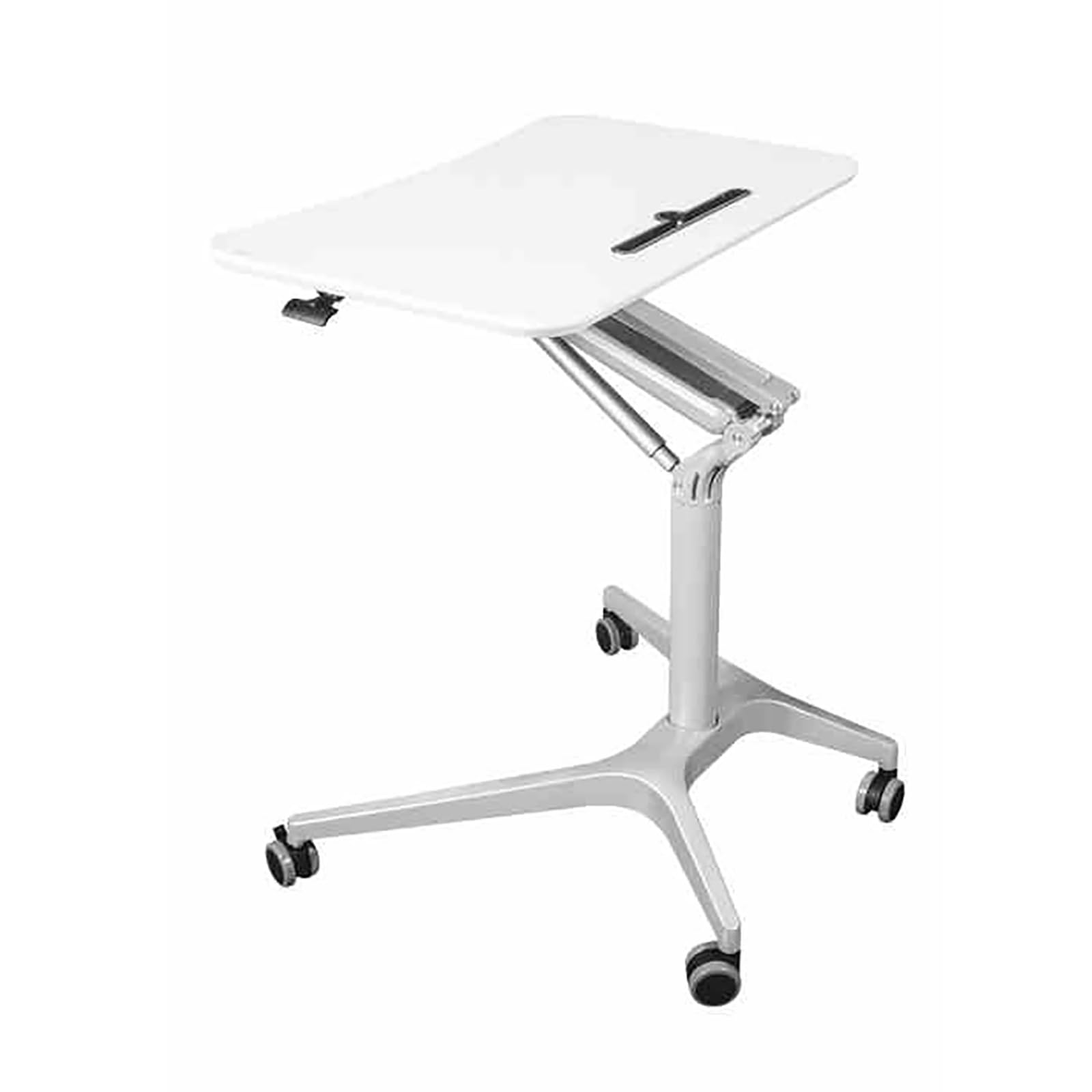 DUANHOZ Adjustable Mobile Podium Stand with Wheels - Portable Height-Adjustable Lectern for Presentations, Speeches, and Lectures