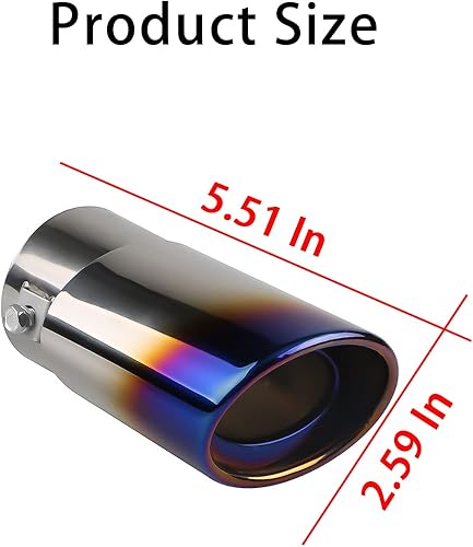 Miniatura 2 de Punta de escape de acero inoxidable para automóvil, tubo de escape universal de 5.5 pulgadas, tubo trasero de garganta trasera de modificación,